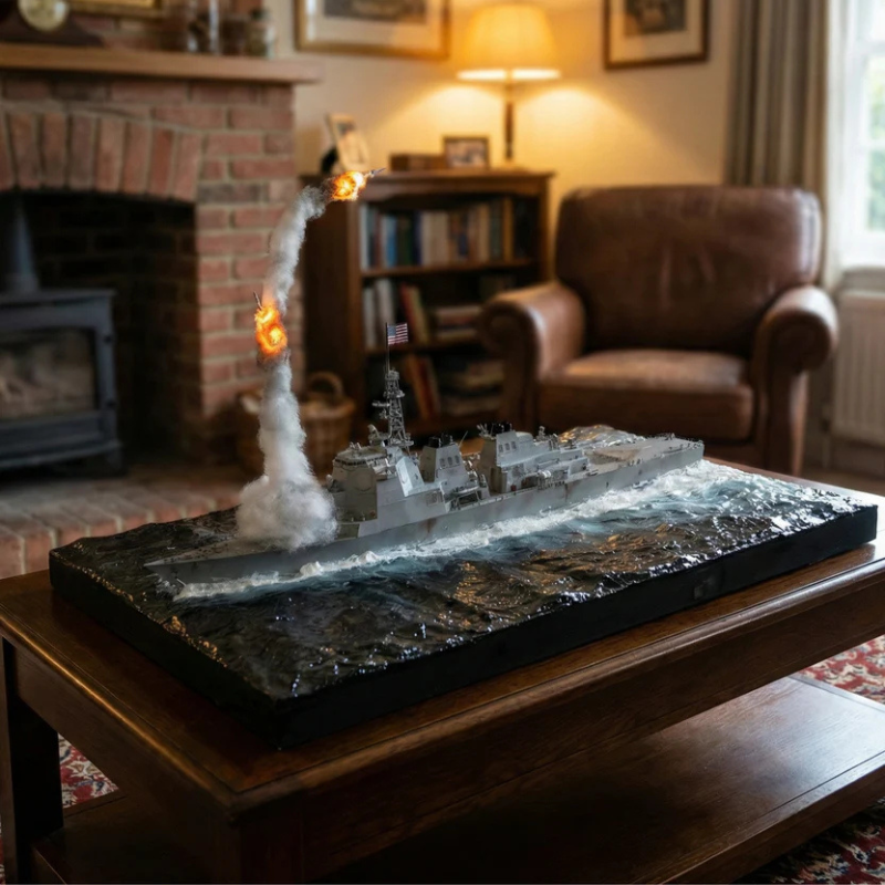 Naval Destroyer: High-Seas Missile Launch Diorama