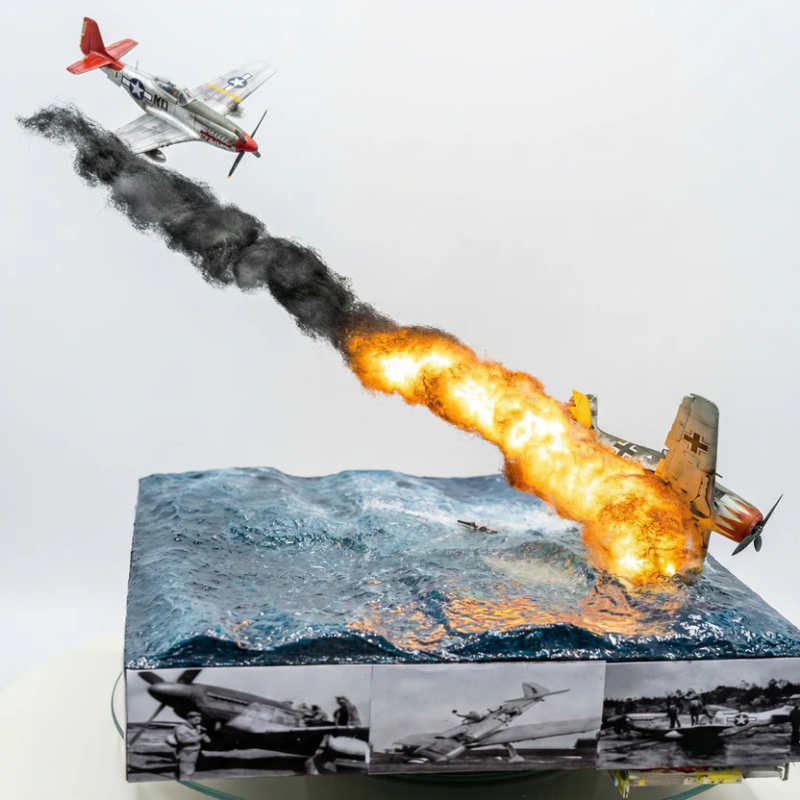 P-51 Mustang vs. Fw 190: WWII Aerial Combat Diorama