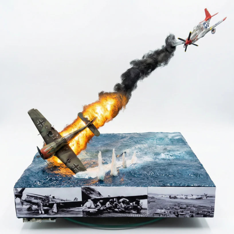 P-51 Mustang vs. Fw 190: WWII Aerial Combat Diorama