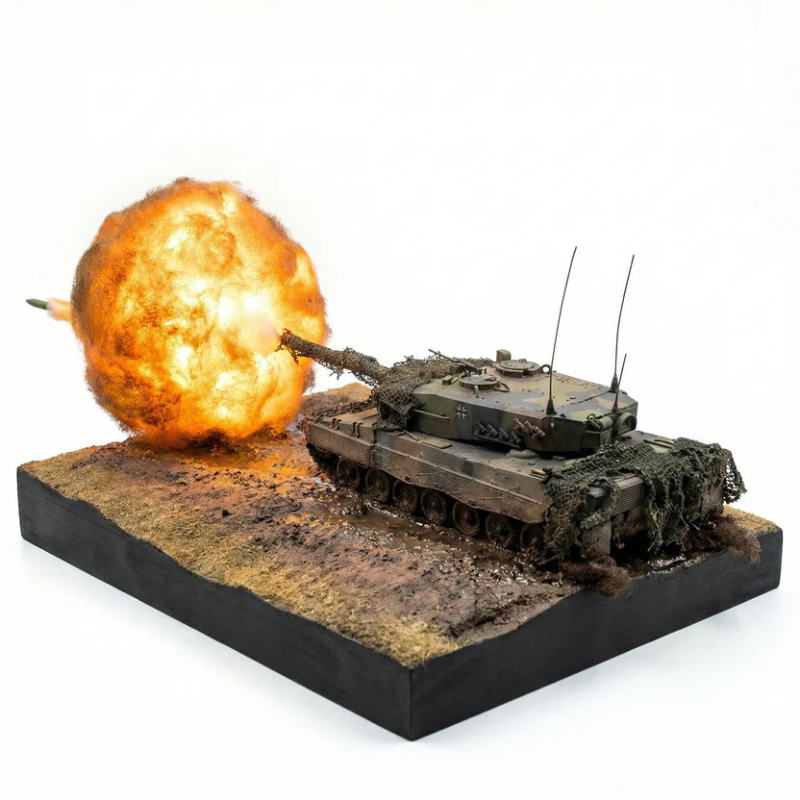 Leopard 2A4 Muddy Terrain Combat Diorama