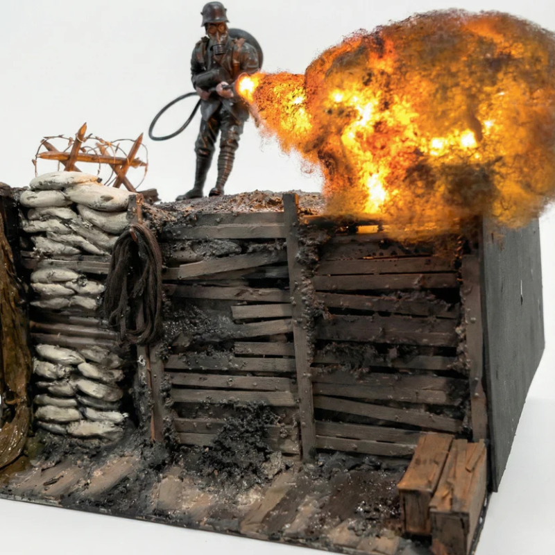 WWI Stormtrooper: Flamethrower Assault on the Trenches Diorama