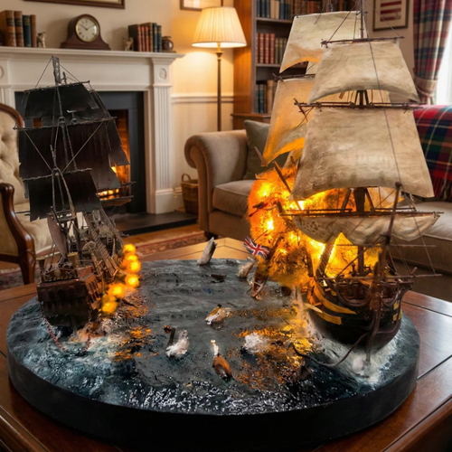 HMS Victory & Pirate Raider: Caribbean Sea Battle Diorama