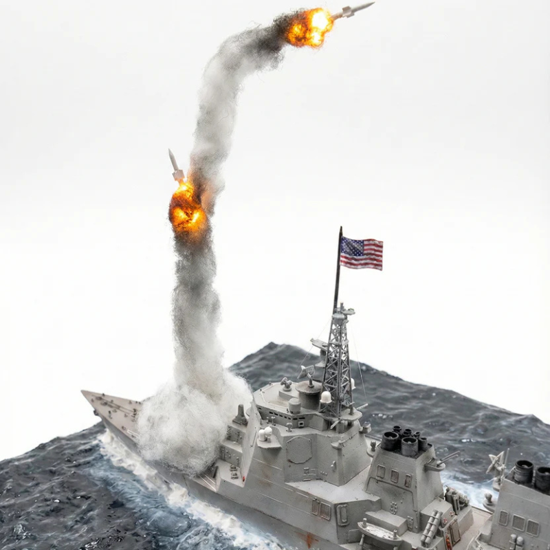 Naval Destroyer: High-Seas Missile Launch Diorama