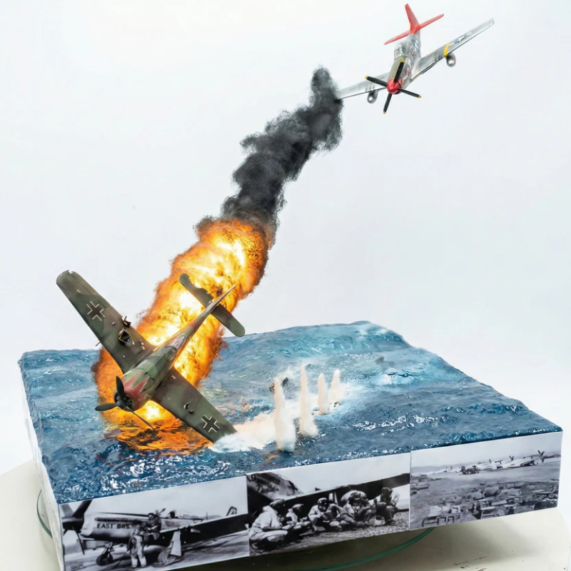 P-51 Mustang vs. Fw 190: WWII Aerial Combat Diorama