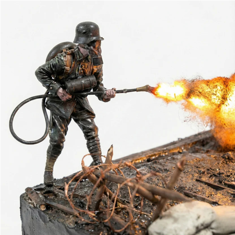 WWI Stormtrooper: Flamethrower Assault on the Trenches Diorama
