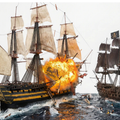 HMS Victory & Pirate Raider: Caribbean Sea Battle Diorama