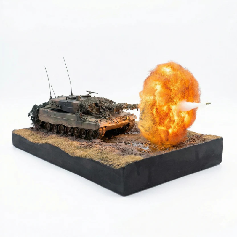 Leopard 2A4 Muddy Terrain Combat Diorama