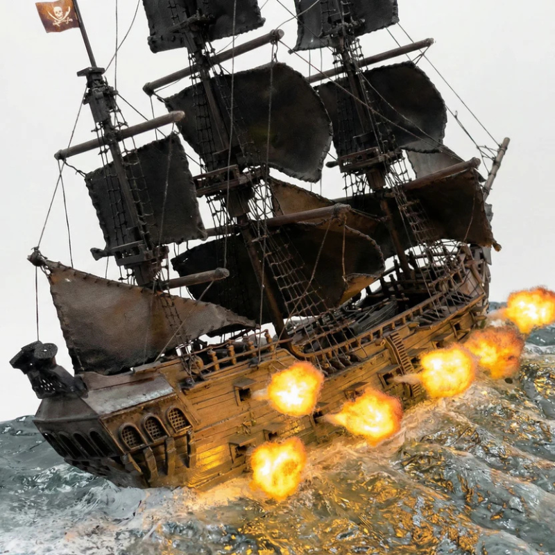 The Black Pearl: Legendary Pirate Ship — Cannon Fire Diorama